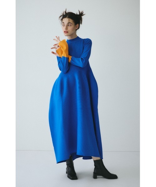 レディース バイカラー ニット ドレス Bi color knit dress バイカラーニットドレス（ワンピース）｜HeRIN