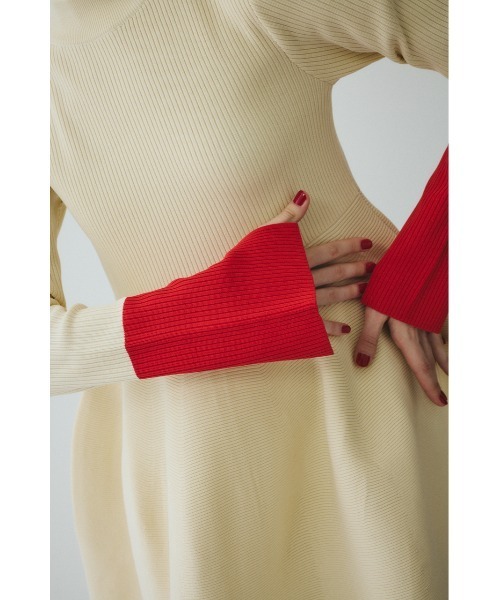Bi color knit dress バイカラーニットドレス（ワンピース）｜HeRIN