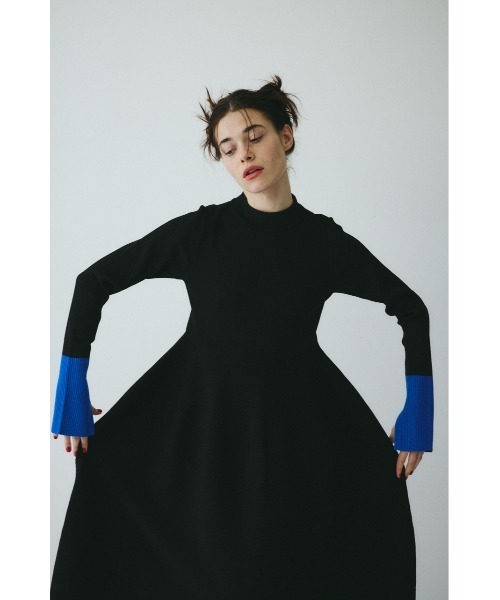 レディース バイカラー ニット ドレス Bi color knit dress バイカラーニットドレス（ワンピース）｜HeRIN