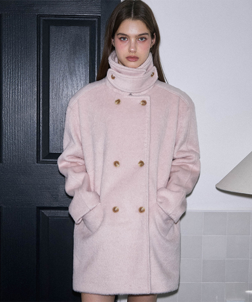 ROSEFRANTZ（ロゼフランツ）の「High Neck Half Coat [Pink]（チェスターコート・レディース・ピンク・FREE）」の2枚目の写真