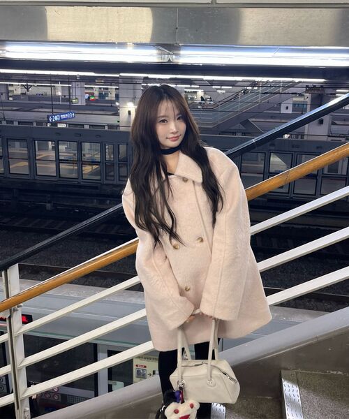 ROSEFRANTZ（ロゼフランツ）の「High Neck Half Coat [Pink]（チェスターコート・レディース・ピンク・FREE）」の3枚目の写真