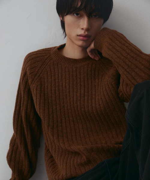 NODU（ノードユー）の「ゴルジナグラン斜めニット[ブラウン]（ニット/セーター・メンズ・その他・MEDIUM/LARGE）」の2枚目の写真