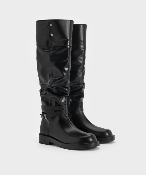 CHARLES & KEITH(チャールズ & キース)の「Ellis エリス ルーチドバックル フォールドオーバー サイハイブーツ(ブーツ・レディース・ブラウン系その他7/ブラック・22.5cm/25.5cm/24.5cm/23.5cm/23cm/25cm)」の19枚目の写真
