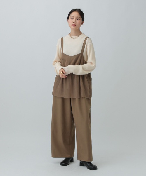 LEPSIM(レプシィム)の「チュールドッキングサロペット 603881(サロペット/オーバーオール・レディース・ブラック/キャメル・FREE)」の2枚目の写真