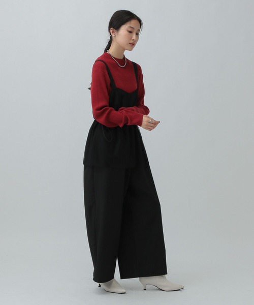 LEPSIM(レプシィム)の「チュールドッキングサロペット 603881(サロペット/オーバーオール・レディース・ブラック/キャメル・FREE)」の5枚目の写真