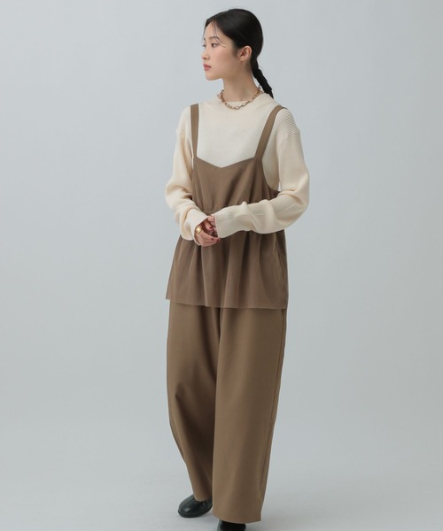 LEPSIM(レプシィム)の「チュールドッキングサロペット 603881(サロペット/オーバーオール・レディース・ブラック/キャメル・FREE)」の13枚目の写真