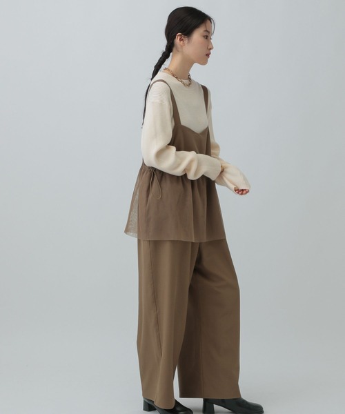 LEPSIM(レプシィム)の「チュールドッキングサロペット 603881(サロペット/オーバーオール・レディース・ブラック/キャメル・FREE)」の14枚目の写真