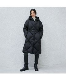 LAP（ラップ）の「(ダイヤキルティング)フードパーカー ロングダウン AR4ENB70（ダウンジャケット/コート）」