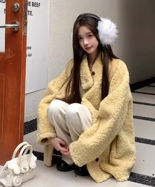 セール】【秋冬新作】スタンドカラープードルファーコート（その他