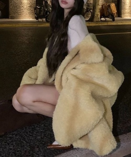 セール】【秋冬新作】スタンドカラープードルファーコート（その他