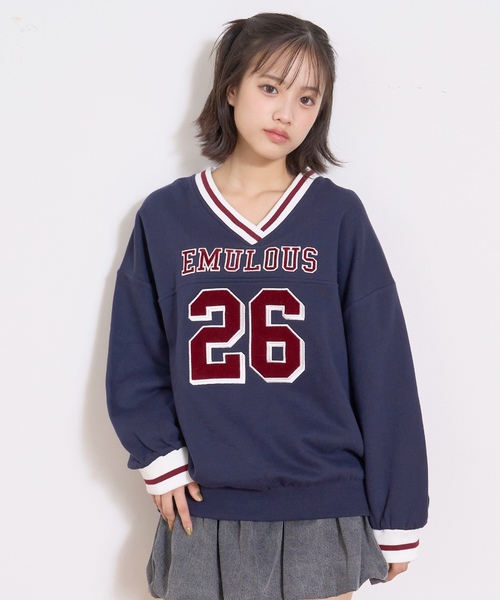 セール】【LTXC】【綿100％】裏起毛ナンバールーズスウェット