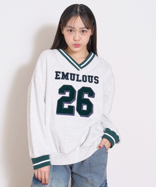 セール】【LTXC】【綿100％】裏起毛ナンバールーズスウェット