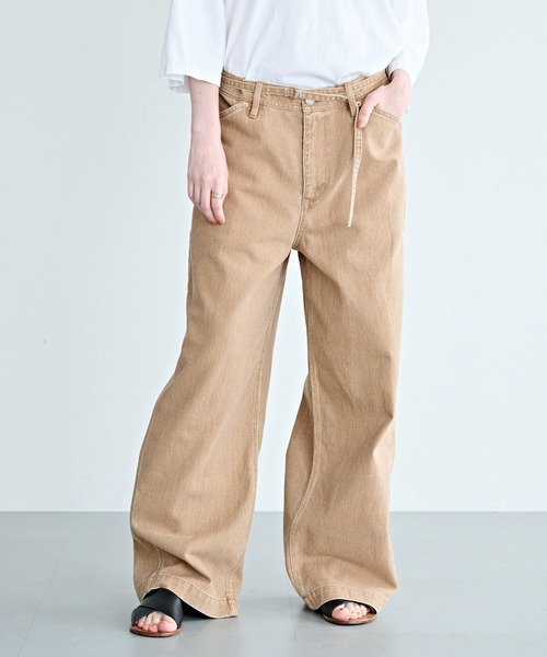 kha:ki(カーキ)の「「KHA:KI / カーキ」ウエストベルト ワークパンツ(その他パンツ・レディース・アッシュグレー/ブラウン・1/2)」の2枚目の写真