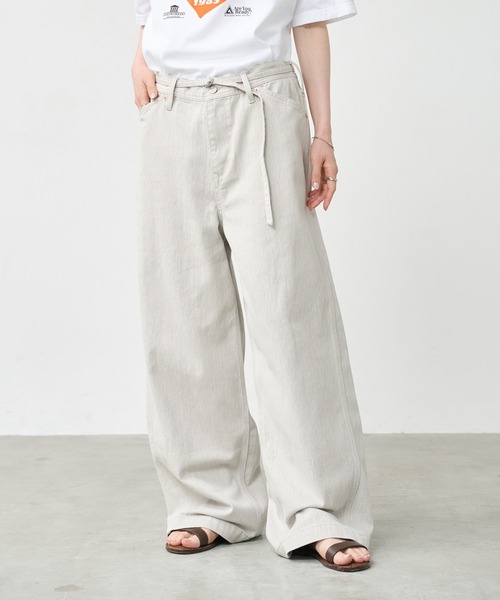 kha:ki(カーキ)の「「KHA:KI / カーキ」ウエストベルト ワークパンツ(その他パンツ・レディース・アッシュグレー/ブラウン・1/2)」の1枚目の写真