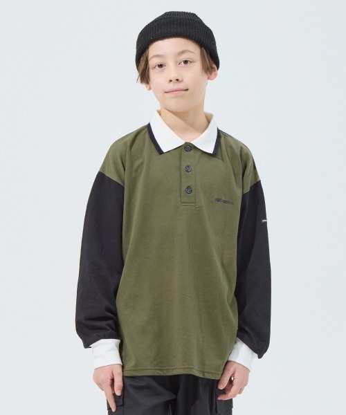 KRIFF MAYER Kid's Collection（クリフメイヤーキッズコレクション）の「【吸水・速乾・毛玉防止】スクール長袖ポロシャツ（ポロシャツ・キッズ・ネイビー/サックスブルー/ブラック/カラフル/オフホワイト・130/120/170/160/150/140）」の5枚目の写真