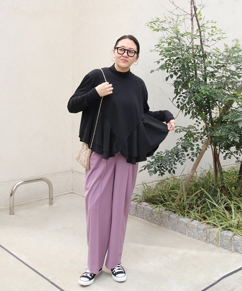 Brown&Street(ブラウンアンドストリート)の「アングルラインぺプラムトップス(Tシャツ/カットソー・レディース・ブラック/オフホワイト・FREE)」の20枚目の写真