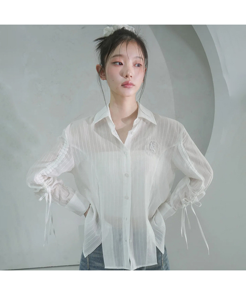 Vivacious(ビバシャス)の「Citrus Shirring Point Shirt WHITE(シャツ/ブラウス・レディース・ホワイト・FREE)」の1枚目の写真