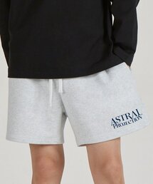レタリングロゴコンフォータブルワッフル裏毛ショートパンツ_ホワイトメランジ
