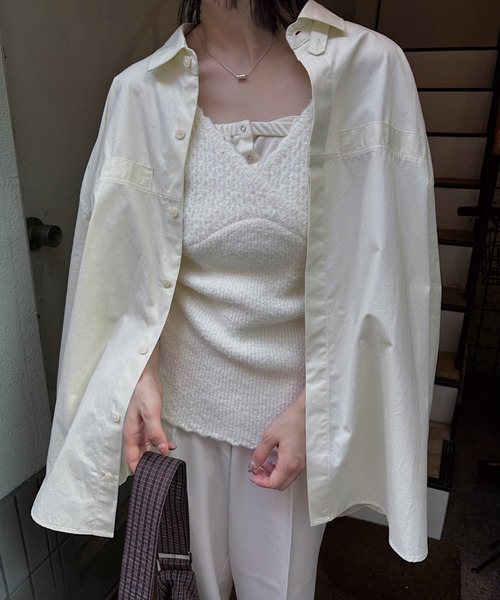 nananamoe(ナナナモエ)の「scallop cache-coeur knit cami(ニット/セーター・レディース・グレー/アイボリー/ベージュ系その他・FREE)」の5枚目の写真