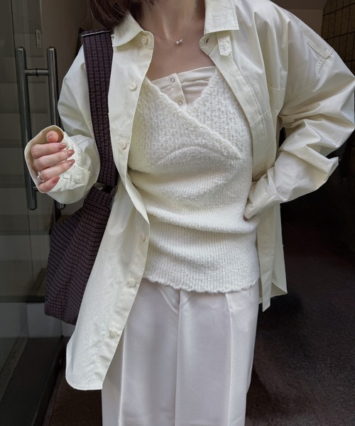 nananamoe(ナナナモエ)の「scallop cache-coeur knit cami(ニット/セーター・レディース・グレー/アイボリー/ベージュ系その他・FREE)」の6枚目の写真