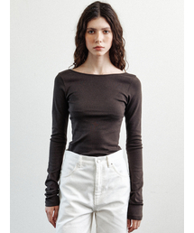 back scoop neck long sleeves (brown)