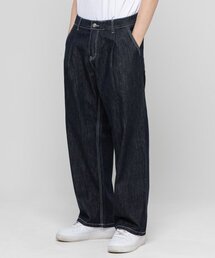 ノンフェイドワイドデニムパンツ[ディープブルーインディゴ]