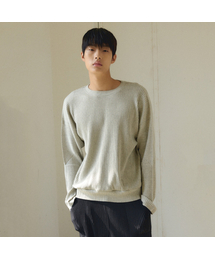 [男性] ソフト起毛プリーツラウンドネックTシャツ [エクリュ]