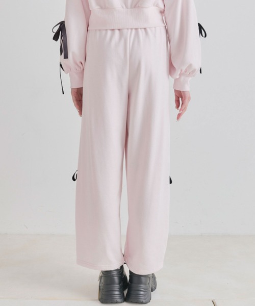 OLIVE des OLIVE(オリーブデオリーブ)の「レースアップバレルレッグパンツ(スウェットパンツ・レディース・ピンク/トップグレー/ブラック/ミント・FREE)」の7枚目の写真