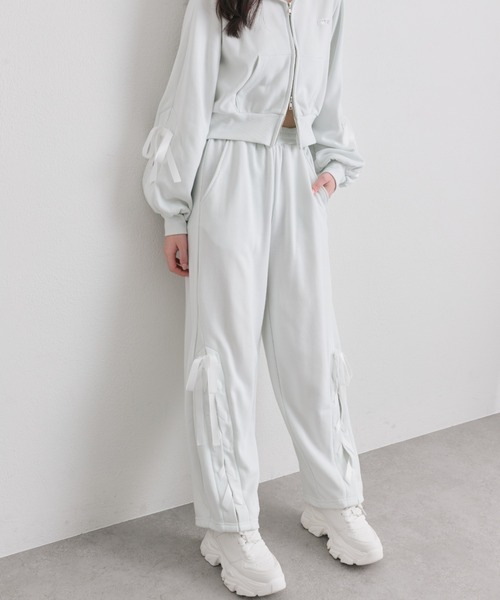 OLIVE des OLIVE（オリーブデオリーブ）の「【セットアップ対応】レースアップバレルレッグパンツ（スウェットパンツ・レディース・ブラック/トップグレー/ピンク/ミント・FREE）」の21枚目の写真