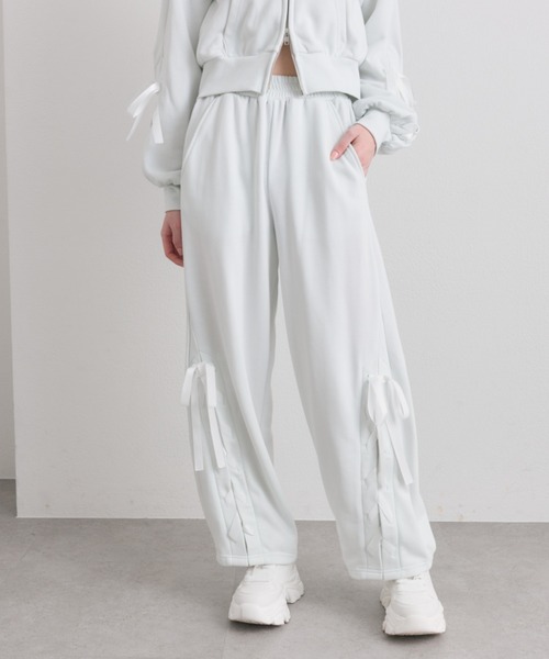 OLIVE des OLIVE（オリーブデオリーブ）の「【セットアップ対応】レースアップバレルレッグパンツ（スウェットパンツ・レディース・ブラック/トップグレー/ピンク/ミント・FREE）」の22枚目の写真