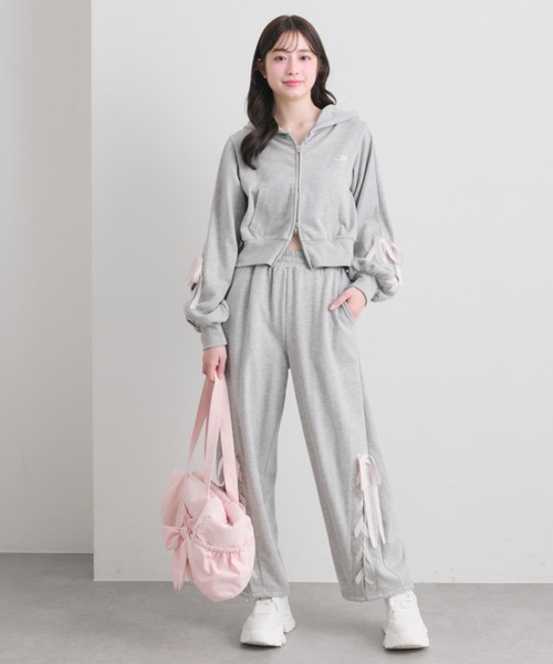 レースアップバレルレッグパンツ（スウェットパンツ）｜OLIVE des