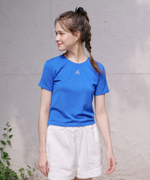 ベーシックタイトTシャツブルー[T42]