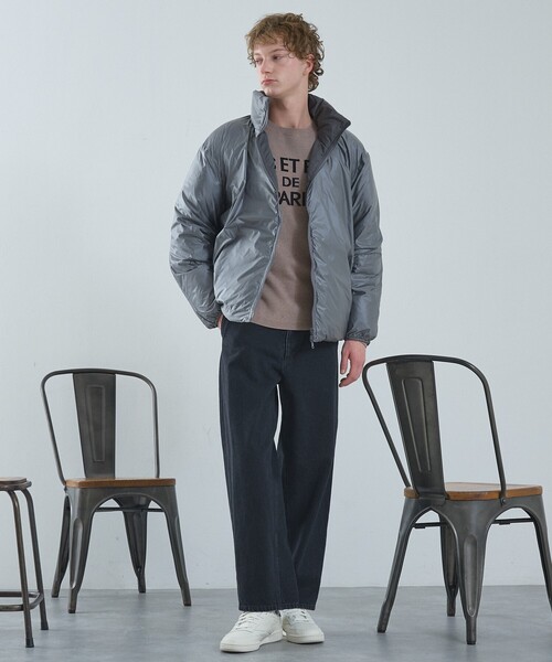 セール】【リバーシブル】シャーリング パデッドブルゾン / 中綿