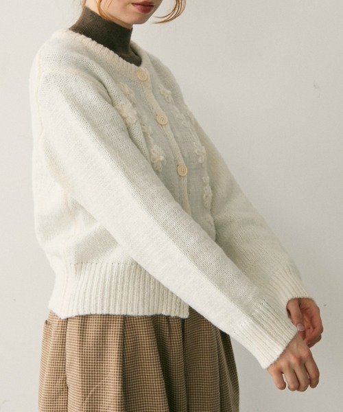 Crisp(クリスプ)の「フラワー刺繍ニットカーディガン(カーディガン/ボレロ・レディース・イエロー/ホワイト・FREE)」の18枚目の写真