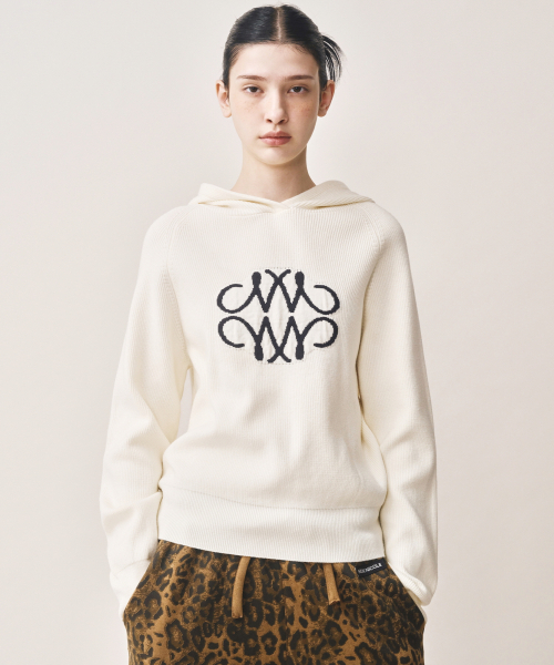 NICK&NICOLE(ニックアンドニコール)の「SOFT SYMBOL TEXTURE HOODED KNIT_IVORY(ニット/セーター・レディース・その他・FREE)」の1枚目の写真
