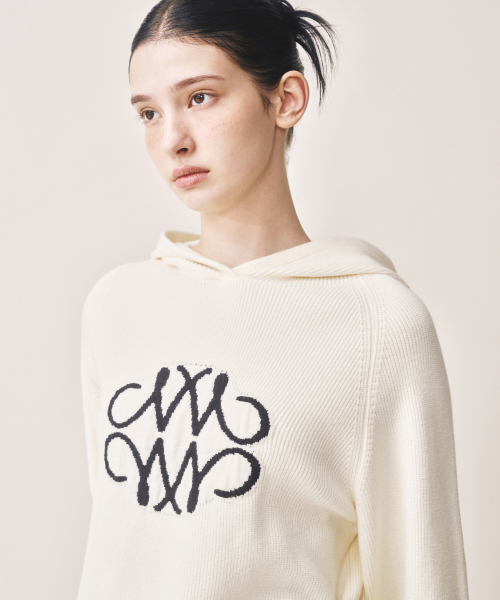 NICK&NICOLE(ニックアンドニコール)の「SOFT SYMBOL TEXTURE HOODED KNIT_IVORY(ニット/セーター・レディース・その他・FREE)」の3枚目の写真
