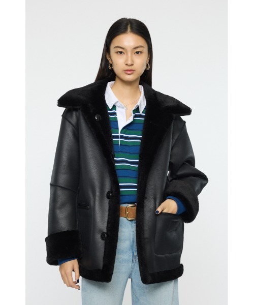 【MOUSSY】SHEARLING OVER ジャケット コート レザー SHEARLING OVER MIDDLE ジャケット（その他アウター）｜MOUSSY