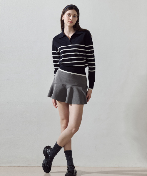LORDLOAR(ロードロアル)の「シグニチャーストライプカラー長袖ニットNAVY(ニット/セーター・レディース・その他・SMALL/MEDIUM/LARGE)」の3枚目の写真