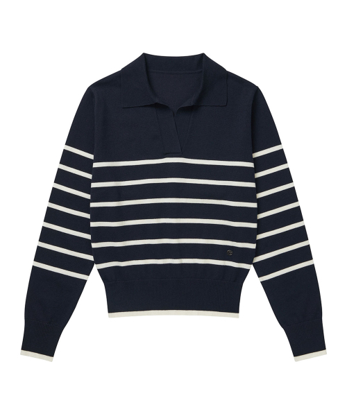 LORDLOAR(ロードロアル)の「シグニチャーストライプカラー長袖ニットNAVY(ニット/セーター・レディース・その他・SMALL/MEDIUM/LARGE)」の4枚目の写真