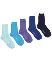 YARNWORKS（ヤーンワークス）の「[Blue color 5 pack]WORK0-middle basic lip socks（ソックス/靴下・メンズ）」