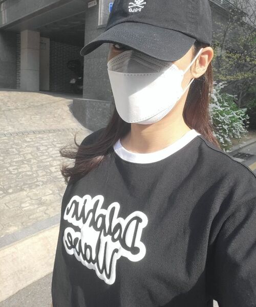 DOLPHIN WAVE APPAREL（ドルフィンウェーブアパレル）の「[2パック]ドルフィン発泡プリントビッグロゴリンガー半袖Tシャツ ブラック+ホワイト（Tシャツ/カットソー・メンズ・その他・MEDIUM/LARGE/X-LARGE）」の15枚目の写真