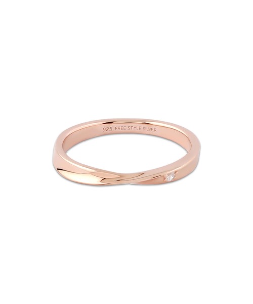 FREE STYLE(フリースタイル)の「FREE STYLE フリースタイル ツイストトップ インフィニティ シルバーレディースリング ピンクゴールドカラー(リング・レディース・ピンクゴールド・#5/#7/#9/#11/#13/#15)」の2枚目の写真