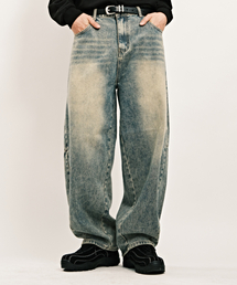 DWSE | バックブラシバルーンデニムパンツ（ヴィンテージブルー）(デニムパンツ)