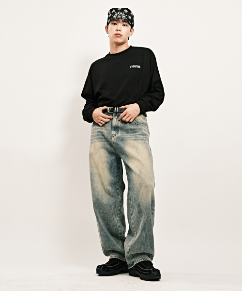 DWSE（ディーダブリューエスイー）の「バックブラシバルーンデニムパンツ（ヴィンテージブルー）（デニムパンツ・メンズ・その他・SMALL/MEDIUM/LARGE/X-LARGE/XX-LARGE/X-SMALL）」の4枚目の写真