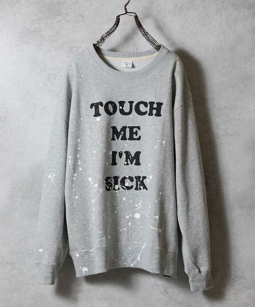 NUMBER (N)INE（ナンバーナイン）の「HAND PAINTED TOUCH ME I'M SICK PRINTED CLASSIC CREWNECK SWEATSHIRT / ハンドペイント タッチ ミー アイム シック ロゴプリント クラシック クルーネック スウェットシャツ（スウェット・メンズ・グレー/ブラック系その他2/グレー系その他2・L/M/XL）」の14枚目の写真