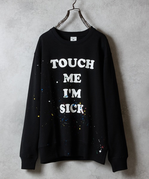 NUMBER (N)INE(ナンバーナイン)の「HAND PAINTED TOUCH ME I'M SICK PRINTED CLASSIC CREWNECK SWEATSHIRT / ハンドペイント タッチ ミー アイム シック ロゴプリント クラシック クルーネック スウェットシャツ(スウェット・メンズ・グレー/ブラック系その他2/グレー系その他2/ブラック・L/M/XL)」の20枚目の写真