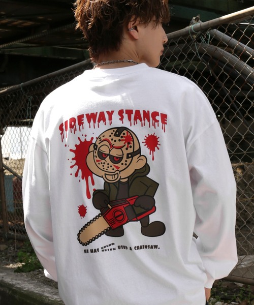 En serio TOKYO(エンソリオトーキョー)の「【SIDEWAYSTANCE】チェーンソーボーイ長袖Tシャツ(Tシャツ/カットソー・メンズ・ホワイト系2/グレー系2/カーキ系2・SMALL/X-LARGE/MEDIUM/LARGE)」の1枚目の写真
