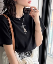【アニマルシリーズ】猫・ウサギ・くまの刺繍がキュート♪デイリーに着やすい コンパクトフライスTシャツ(半袖)