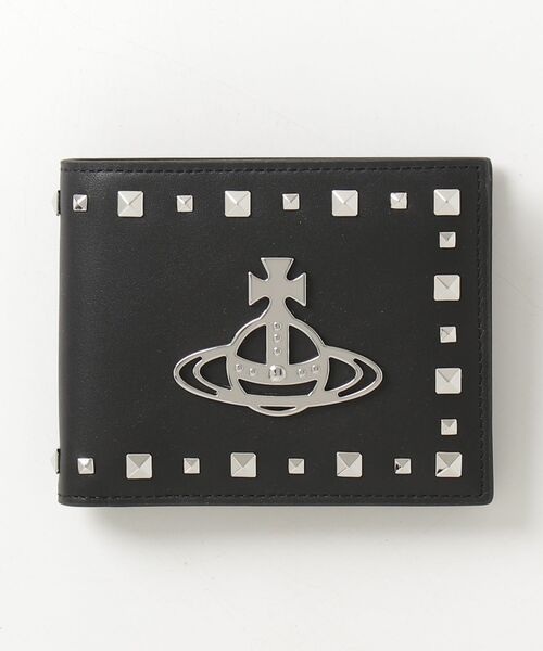 Vivienne Westwood(ヴィヴィアンウエストウッド)の「LEATHER STUDS BIFOLD WALLET(財布・メンズ・ブラック・FREE)」の1枚目の写真
