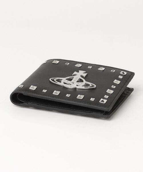 Vivienne Westwood(ヴィヴィアンウエストウッド)の「LEATHER STUDS BIFOLD WALLET(財布・メンズ・ブラック・FREE)」の3枚目の写真